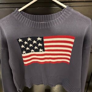 Old Navy Navy and White Knit Sweater